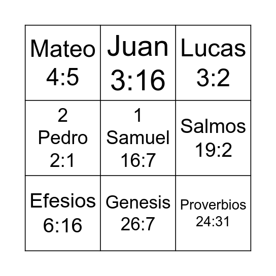 Bingo Biblico Bingo Card