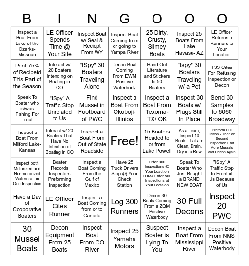 Team VS. Team Bingo Card