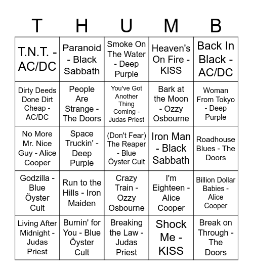 The Darkside Bingo Card