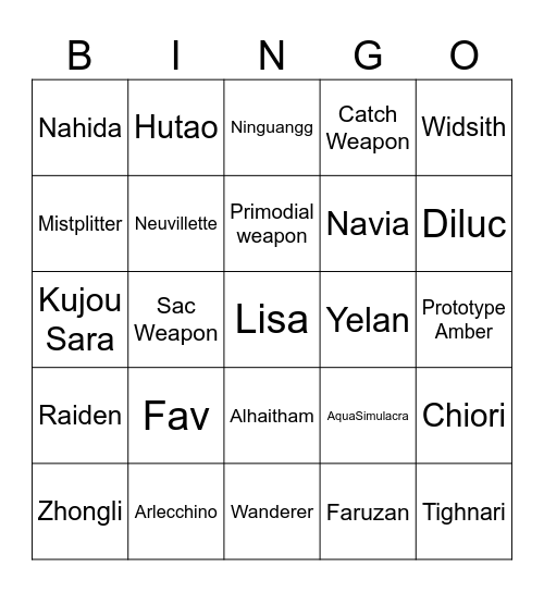 GRUGIS GIGA BINGO Card