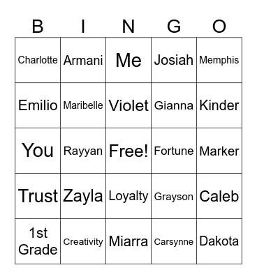 Random Bingo Card