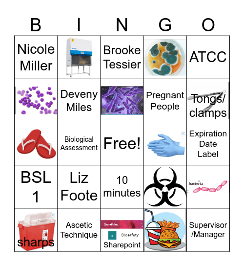 Biosafety Bingo Card