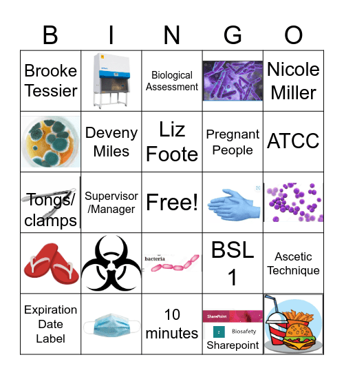 Biosafety Bingo Card