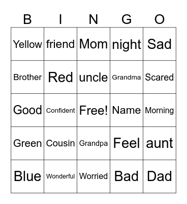 ASL Bingo Card