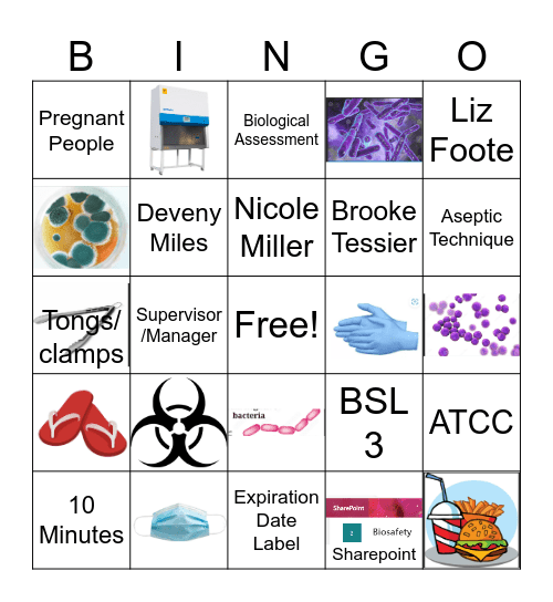 Biosafety Bingo Card