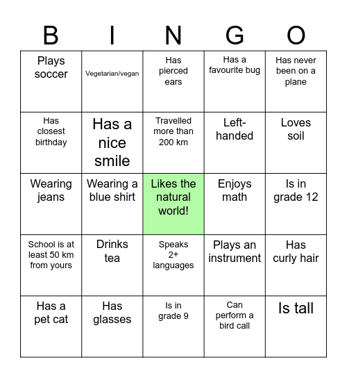 Envirothoner Bingo Card