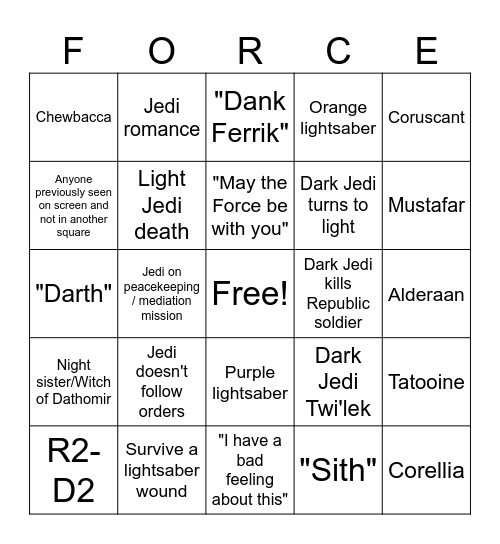 Acolyte Bingo!! Bingo Card