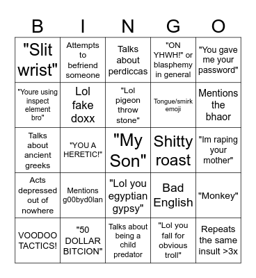 naum Bingo Card