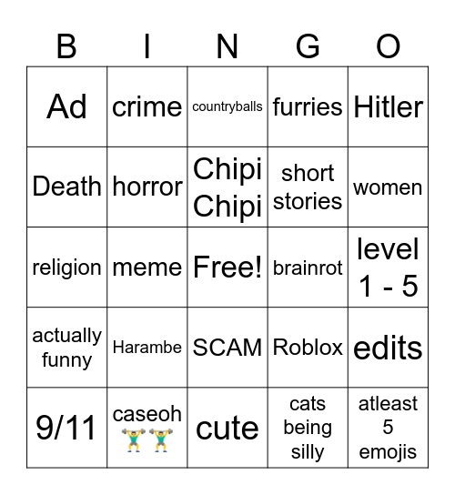 Yt shorts bingo Card