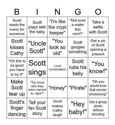 Scott Bingo Card