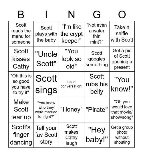 Scott Bingo Card