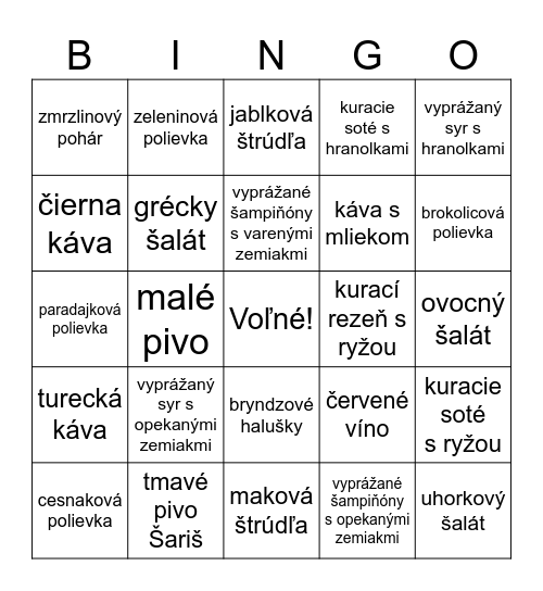 V reštaurácii Bingo Card