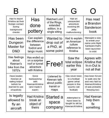 make new friends! Bingo Card