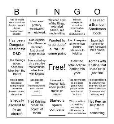 make new friends! Bingo Card