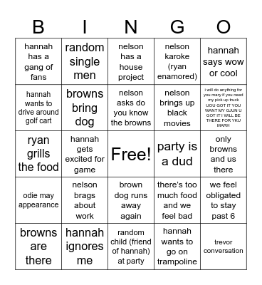 nelson 35th Annual memorial day Cookiuy Bingo Card