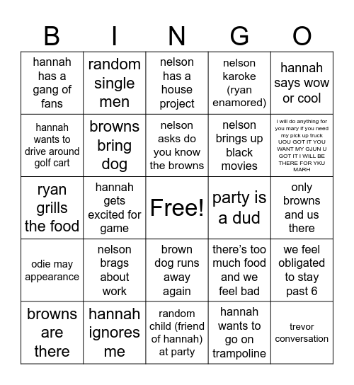 nelson 35th Annual memorial day Cookiuy Bingo Card