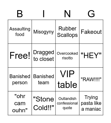 HK Service Bingo Card