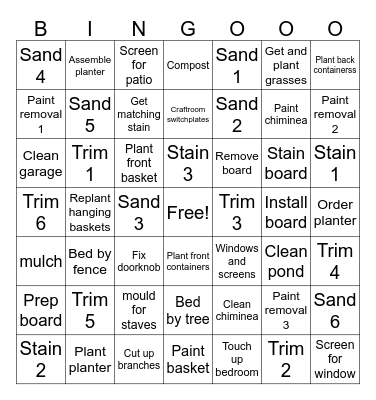 Summer Bingo Card