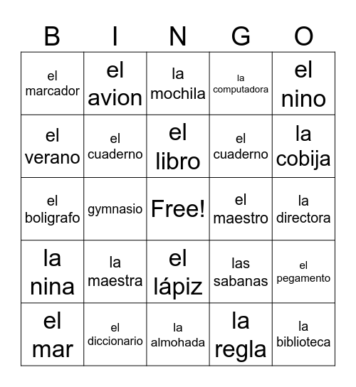 Teacher Loteria Bingo Card