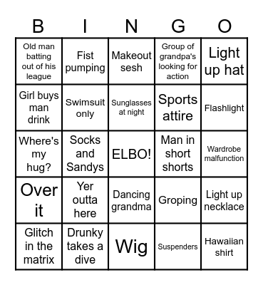 ELBO ROOM REVISED Bingo Card