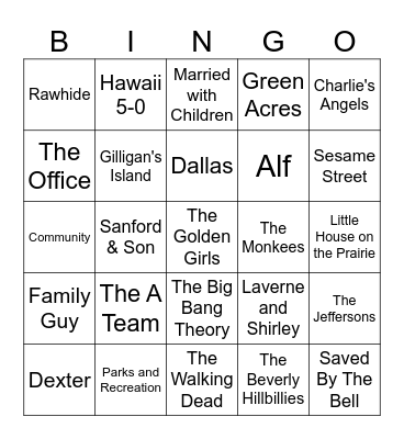 Five-0-Five Music Bingo - TV Theme Songs Bingo Card