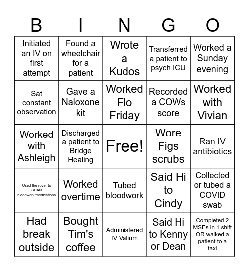 J SIDE BINGO Card