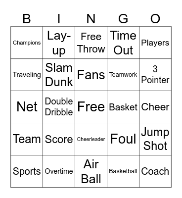 Basketball Bingo Card