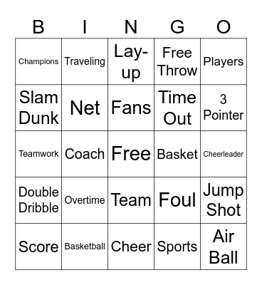 Basketball Bingo Card