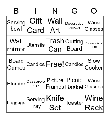 Molly & Marcus Bingo Card