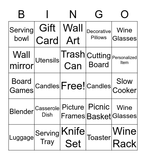 Molly & Marcus Bingo Card