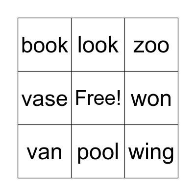 Jolly Phonics Group 5 BINGO Card