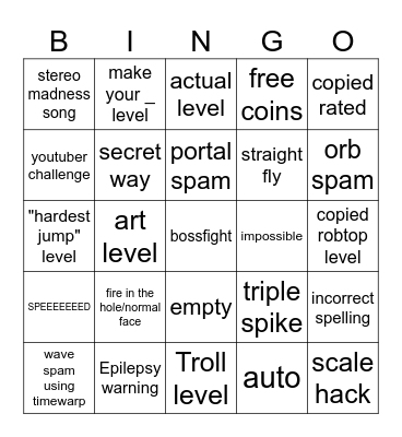 Resent tab bingo Card