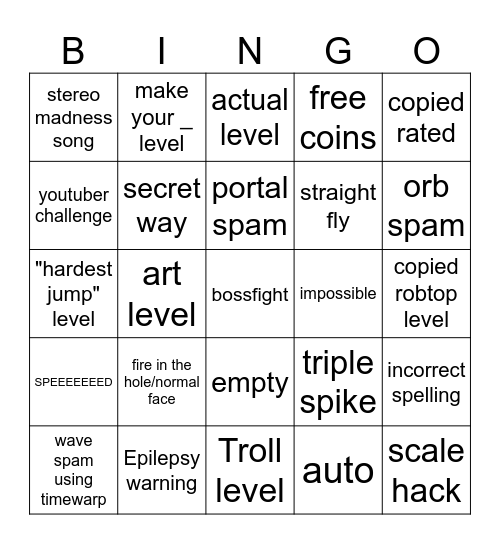 Resent tab bingo Card