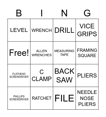 TOOL Bingo Card