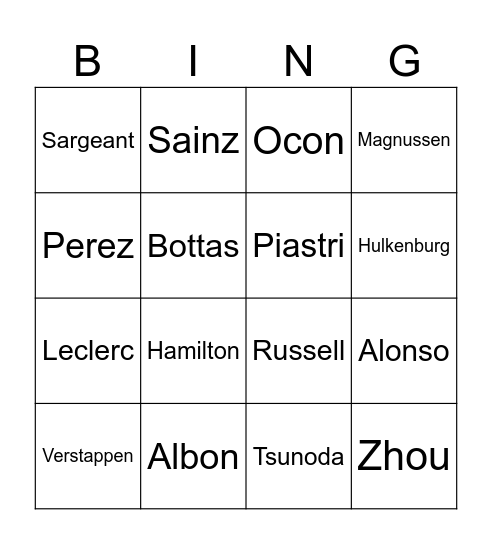 Monaco 2024 in the wall Bingo Card