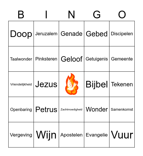 PINKSTER BINGO Card