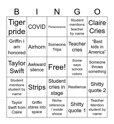 2024 EHS Graduation Bingo Card