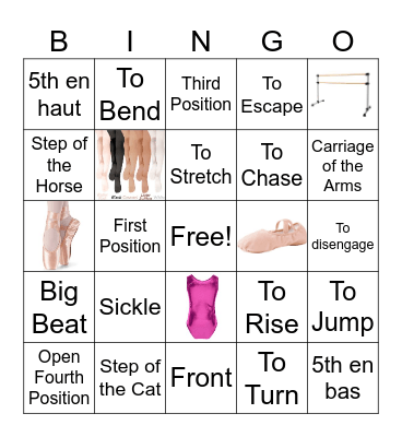 Ballet Bingo Card