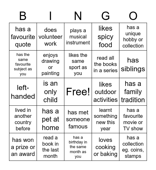 pending friend request Bingo Card