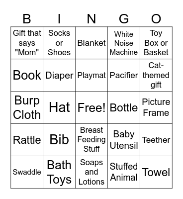 Baby Norton Bingo Card