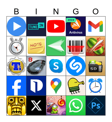 App Icon Bingo Card