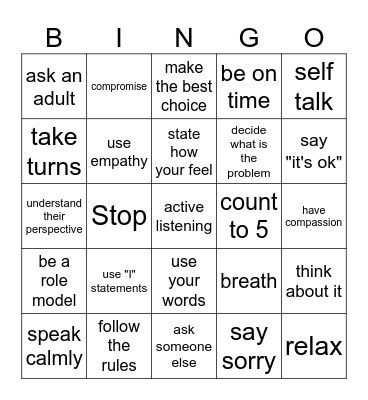 RESPECT Bingo Card