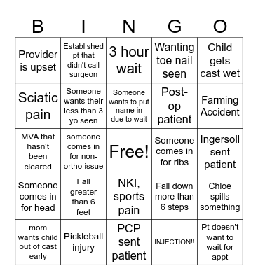UIC Bingo! Bingo Card