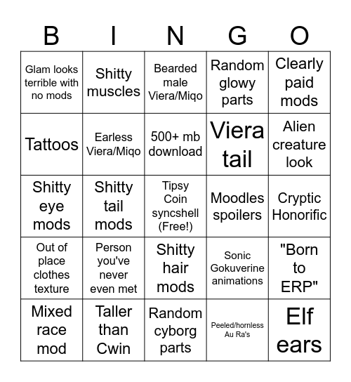 Modbeast Bingo Card