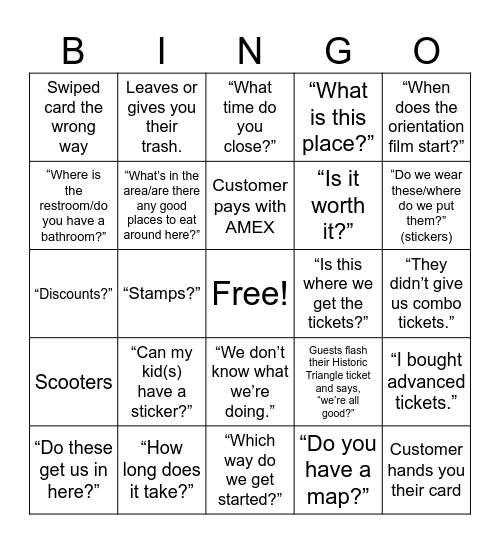 VS Bingo (Yorktown's Version) Bingo Card