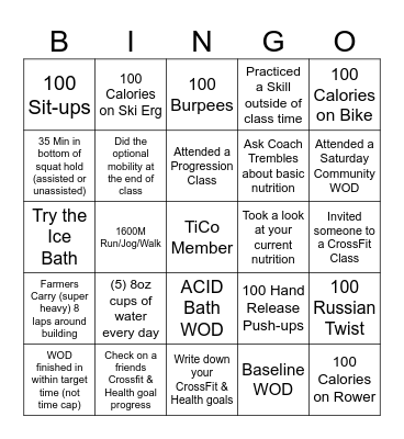 June TiCo Challenge Bingo Card