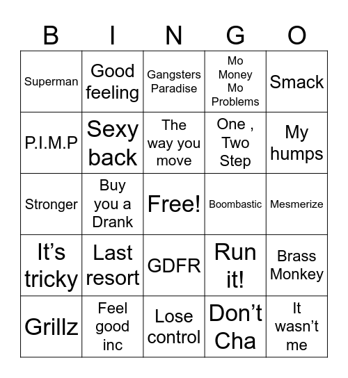 Mix #2.   5-26-24 Bingo Card