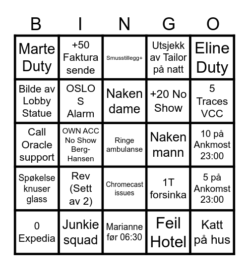 _____ Bingo Card