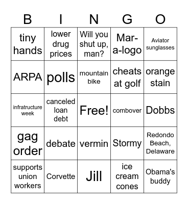 Election 2024 Bingo Card