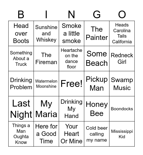 ~~~~~~ 1 ~~~~~~ Bingo Card